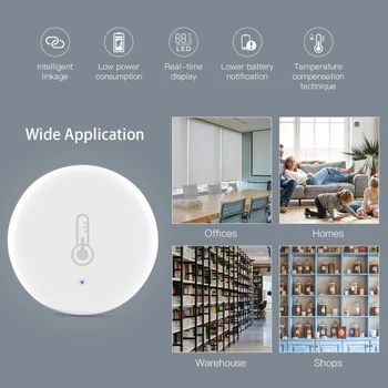 2020 нов сензор за температура и влажност на Hristo Intelligent Home Automation For Алекса Google Home Support Sasha Smart Life APP