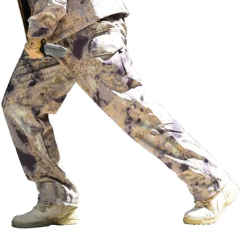 Camoufalge Тед Softshell панталон Мъжки Спорт на открито за туризъм и къмпинг ветрозащитный панталони армия тактически лов по цялата дължина на панталони
