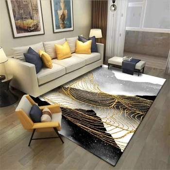 Мода абстрактен нов китайски златисто-жълт килим, килими за хола килим за кабинет подложка за пода нескользящие нощни подложки