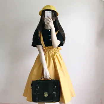 Японски колеж стил сладка Лолита жилетка, рокля+риза сладък комплект от две части kawaii момиче готически lolita set loli cos