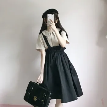 Японски колеж стил сладка Лолита жилетка, рокля+риза сладък комплект от две части kawaii момиче готически lolita set loli cos