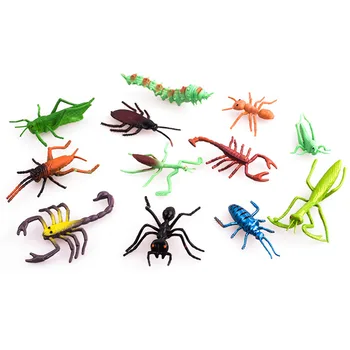 12шт насекоми домашни модел фигурка действия за деца биология, наука образователни играчки на случаен стил на моделиране на насекоми модели играчки набор от