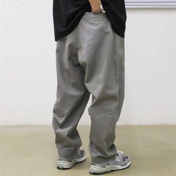 Леки шик основни обикновена панталони мъжки градинска дрехи модни свободни директни ежедневни панталони с широки широки панталони мъжете