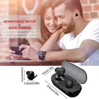 Y30 Bluetooth Безжични слушалки 5.0 Спорт Bluetooth слушалка слушалки Handfree преносим с зарядно устройство скоростна 3D стерео звук 3 часа
