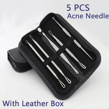 Производител Acne Needle 5-Piece Remove Blackheads Инструмента От Неръждаема Стомана Acne Needle Преса Преса Acne Beauty Tools Грижа За Кожата
