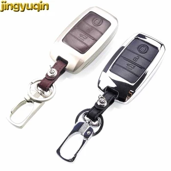 Jingyuqin цинк сплав+кожен калъф за ключове на автомобила калъф за Kia Rio Sorento Cerato K3 Forte Rio5 Optima Smart Key