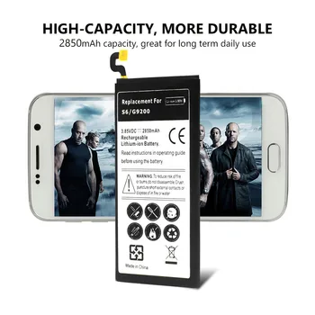 2850mAh нов висок за Samsung Galaxy S6 G920 G9200 G920f G920i G920A G920P G920V G920s G920t капацитетът на батерията на смартфона