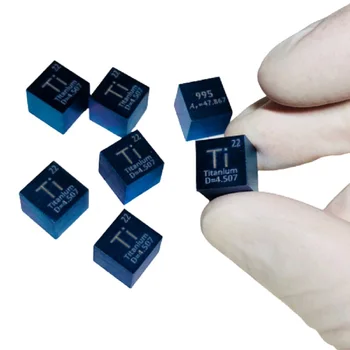 Titanium Cube Blue Color High Purity Element Collection Science Experiment 10x10x10mm for Research and Development Chemistry