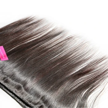 Fashow бразилски права коса тъкат 3 връзки с 5x5 инча предна дантела закриване на косата човешка коса Remy