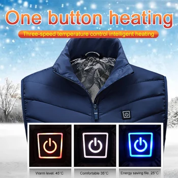 Жилетка с топъл Winter Outdoor Jacke Warm Electric USB Jacket Men Women Heating Coat Washable Thermal 2 зони на отопление размер S-8XL