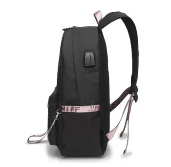 Аниме Наруто USB порт раница ученически чанти пътна книга, момчета и момичета чанти за лаптоп слушалки USB порт капацитет Mochila