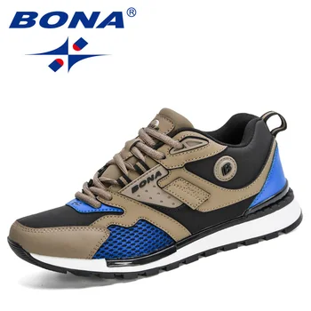 BONA 2020 Luxury Brand England Trend Ежедневни обувки, мъжки улични маратонки Leisure Masculino обувки Chaussure Homme