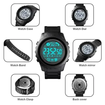 SKMEI мъжки умни цифров часовник Creative Fashion Watch 30M Waterproof Bluetooth Watch montre homme 1626