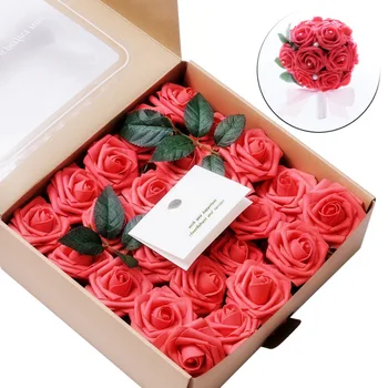 50шт 1 кутия високо качество на запазените цветя цвете Безсмъртна Роза подарък за Деня на майката вечен живот цвете материал подарък кутия