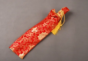 Нежна и елегантна червена коприна чанта за самурайского меча японското Танто Ница Sword Fitting изискана колекция или подарък QDX1