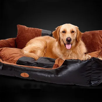Домашен любимец куче легло Зоотовары развъдник подвижни и моющийся голямо куче Златен куче легло голям изкуствена кожа Пет легла