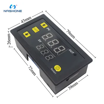Nashone цифров регулатор на температурата с отопление охлаждане контролен уред led дисплей AC 110 220 v DC 12V 24V 20A термостат