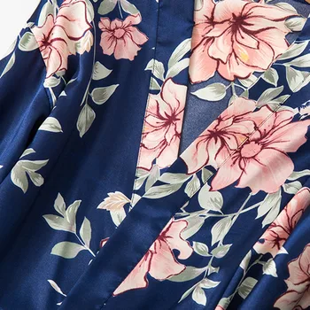 5 бр. секси бельо-дамски пижами комплект от дантела сатен с халат хавлия панталони къси ръкави пижами Vestido Дамски дрехи 2021