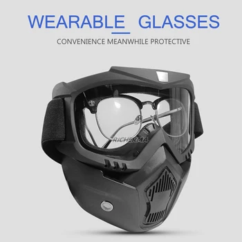 2020 Спорт мотокрос очила с маска за устата подвижни мотоциклетни очила за Колоездене мръсотия байк състезател ски маска очила Очила