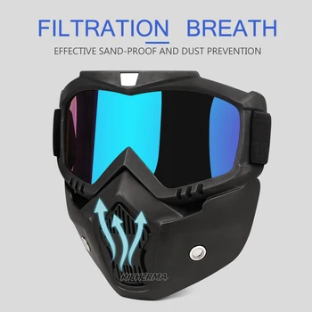 2020 Спорт мотокрос очила с маска за устата подвижни мотоциклетни очила за Колоездене мръсотия байк състезател ски маска очила Очила
