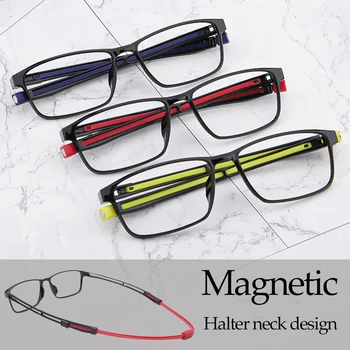 Анти-синя светлина блокер очила за мъже Спорт магнитна врата на анти-падането на дизайн на очила класически квадратен жени оптична рамка