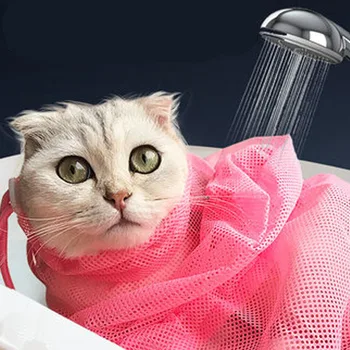 Окото на котката бански чанта за котки, груминг перални чанти котка вана чиста чанта без драскотини хапка за обезопасяване котешки аксесоари прическа нокти YT0015