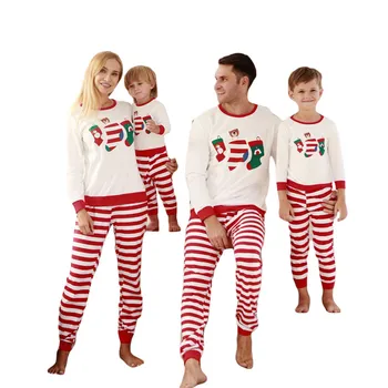 Семейство коледна пижама семейство Matchig облекло X-mas Pjs семейство Писмо печат пижами майка на дъщеря, от баща на децата пижами