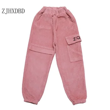 2020 Момиче Пролет панталони нова мода памук деца розови панталони за момичета панталони 3 5 8 10 12 години, децата момичета, детски външните панталони