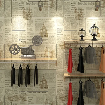 Вестник тапети английски азбука ретро ностальгическая мода магазин, Магазин за дрехи Декор на стените нетъкан тапет хартия за печат