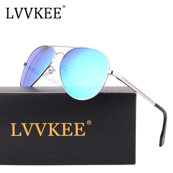 2019 Hot LVVKEE Brand pilot поляризирани дамски слънчеви очила мъжете градиентные лещи сплав черен син слънчеви очила с високо качество UV400 авиация