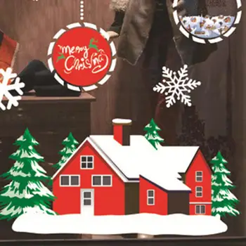 Направи си САМ Коледна Window Film Glass Sticker Хелоуин электростатическая прозорец стикер коледна украса за дома Нова година 2020