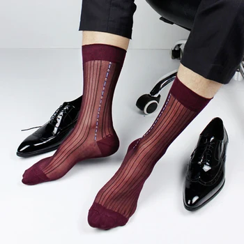 Тръба чорапи рокля чорапи подарък за мъже Прозрачни чорапи екзотични вечерни дрехи, костюм мъжки чорапи секси гей прозрачна ивица бизнес TNT чорапи