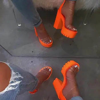 на висок ток кръст PVC ленти открит пътуване гумени сандали долните нескользящие чехли увеличена 2020 нови дамски сандали
