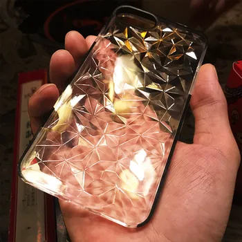 Луксозен 3D диамант модел калъф за iPhone 8 7 6 S Plus 6S Мек силикон прозрачен калъф за iPhone X XS MAX XR Woman Phone Case