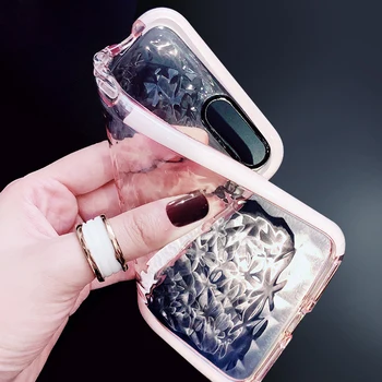 Луксозен 3D диамант модел калъф за iPhone 8 7 6 S Plus 6S Мек силикон прозрачен калъф за iPhone X XS MAX XR Woman Phone Case