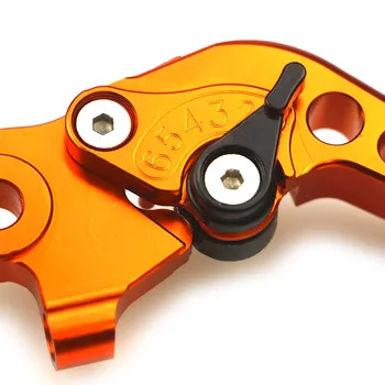 Оранжев мотор с ЦПУ алуминиеви спирачни лоста на съединителя кратък регулируем лост за KTM Duke 250 390 RC250 2013-2016 RC200-