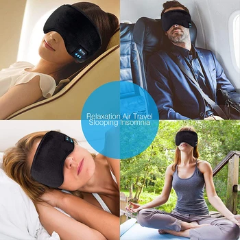 Bluetooth 5.0 Спящата Маска На Очите Слушалки Пътуване, Музика Безжичен Сенки За Очи Джогинг Спортни Слушалки