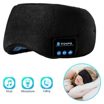 Bluetooth 5.0 Спящата Маска На Очите Слушалки Пътуване, Музика Безжичен Сенки За Очи Джогинг Спортни Слушалки