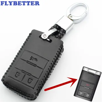 FLYBETTER естествена кожа ключодържател 3Button Smart Key Case калъф за New Chevrolet Captiva/Malibu/Trax оформление на автомобили L253