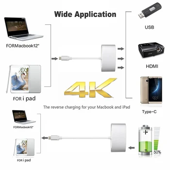 CABLETIME C USB Хъб to HDMI VGA 4K Type C to HDMI, USB 3.0 USB адаптер C конвертор за Huawei matebook X 13 Macbook pro air C207