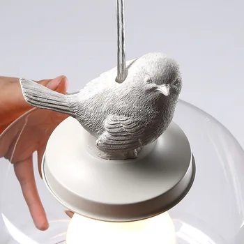 Скандинавските модерни прости висящи лампи, стъклени птици led висящи крушки E27 притежателя лампи бяла патица стъклена подвесная лампа за Дингинговой стая