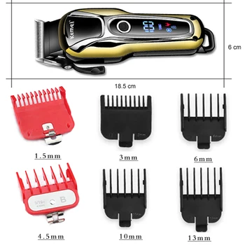 Kemei hair clipper професионален тример за коса в пишещи машини за стригане на коса за мъже електрически тримери, LCD дисплей машина фризьорски салон нож за коса 5