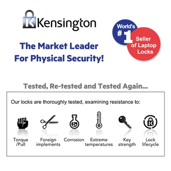 Kensington Premium Anti-Theft Keyed Password преносим брава лаптоп с веригата на защитния кабел с дължина 1,8 м
