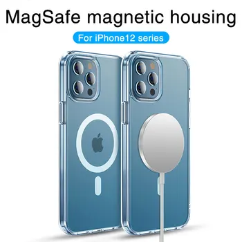Оригинален Magnectic калъф за телефон iphone 12 Pro Max безжична зареждане прозрачни защитни калъфи за iphone 12 mini делото