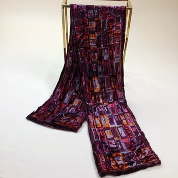 Velvet копринен шал жена размер:24*145 см на жените и мъжете #509 двуетажна