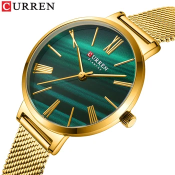 2020 CURREN Watch Women Luxury Brand Ladies Dress Кварцов ръчен часовник кожени водоустойчиви дамски стоманени часовници Момиче Relogio