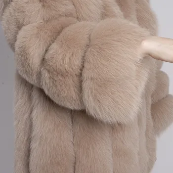 QIUCHEN PJ8128 2020  women winter real fox fur coat big fur long sleeve fashion girls jacket