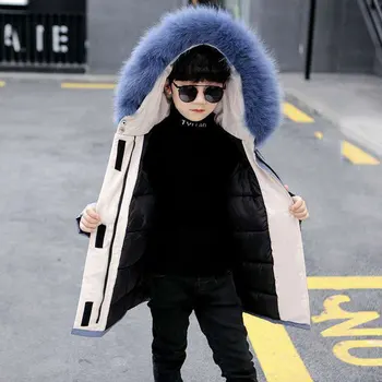 Бебешко яке за момчета 2020 зима дебела изкуствена кожа с качулка палто децата мода палта за момичета дрехи 4-13 години на сняг яке на горно облекло