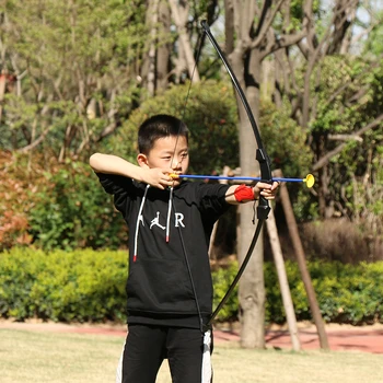 Junxing Outdoor Youth извит лък спортна игра на открито играчка лък и стрели, Стрелба с лък, определени за Стрелба с лък обучение играчка
