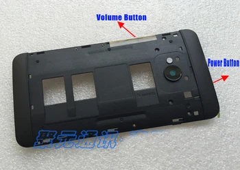 Черен/сребрист чисто Нов Y корпус средната рамка на кутията калъф+бутони за регулиране на звука и захранване за HTC One M7 802w 802t 802d (Dual Sim)